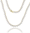 Heart Shape CZ Iced Out Bling Tennis Necklace for Women