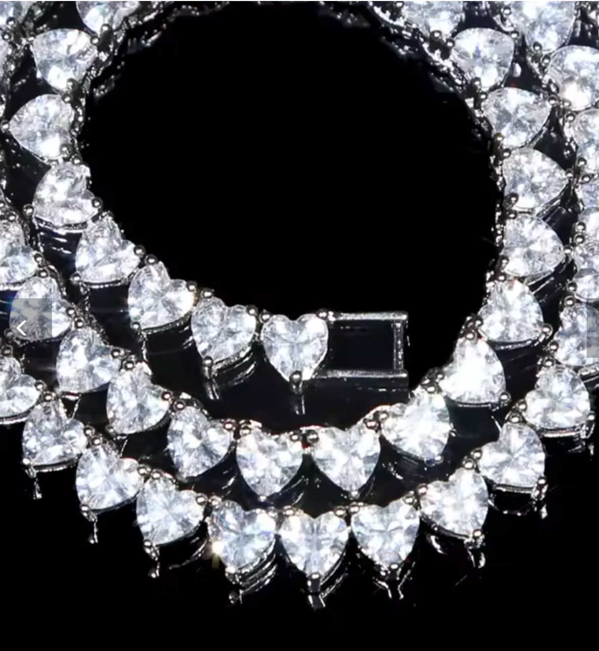 Heart Shape CZ Iced Out Bling Tennis Necklace for Women