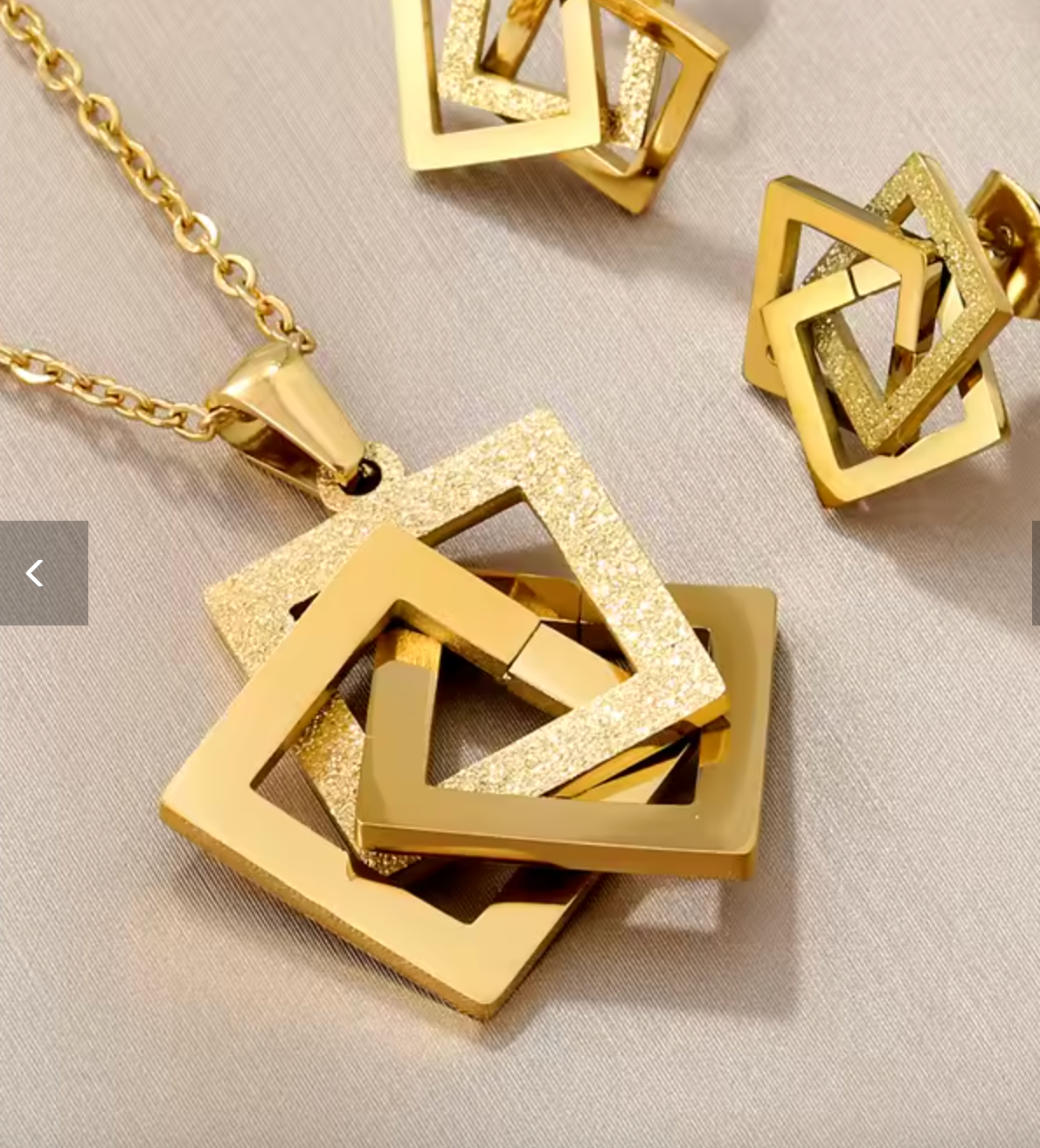 Golden Waterproof Stainless Steel Jewelry Set for Women