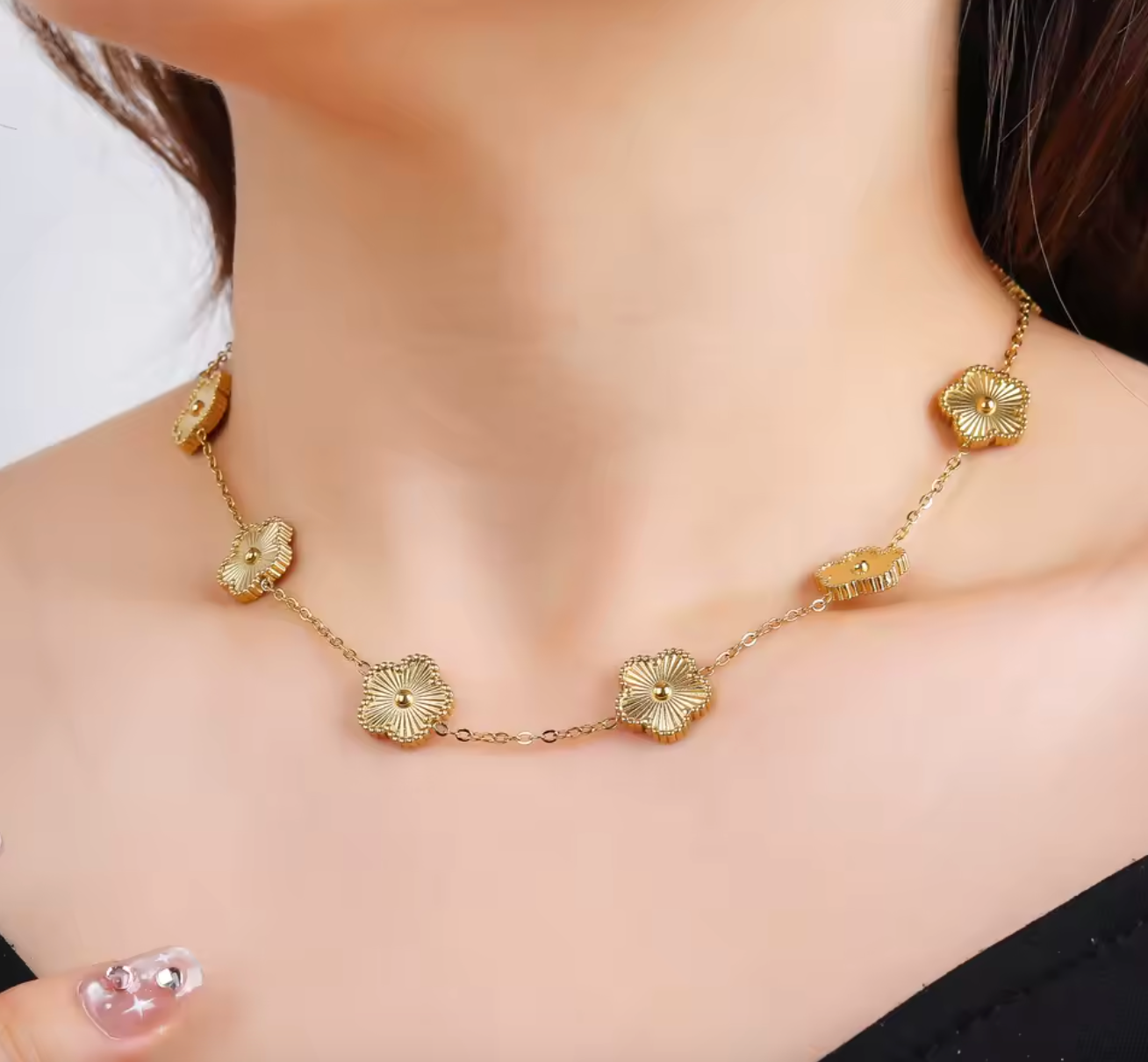 Five Leaf Clover Minimalist Necklace for Women