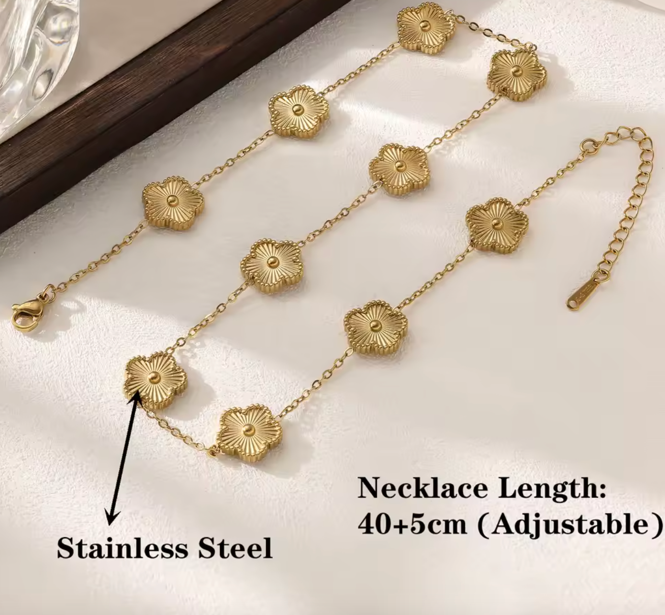 Five Leaf Clover Minimalist Necklace for Women