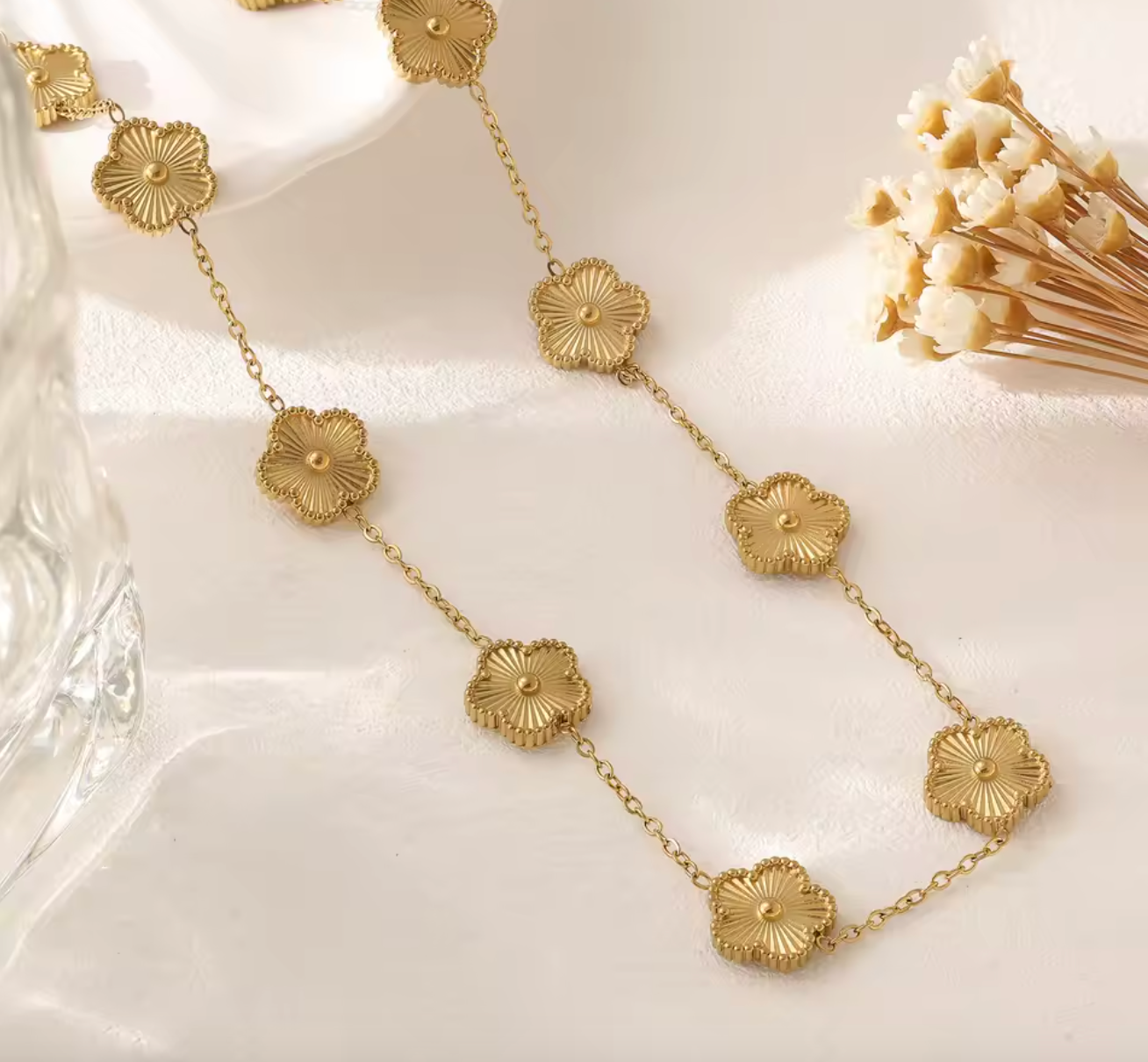 Five Leaf Clover Minimalist Necklace for Women