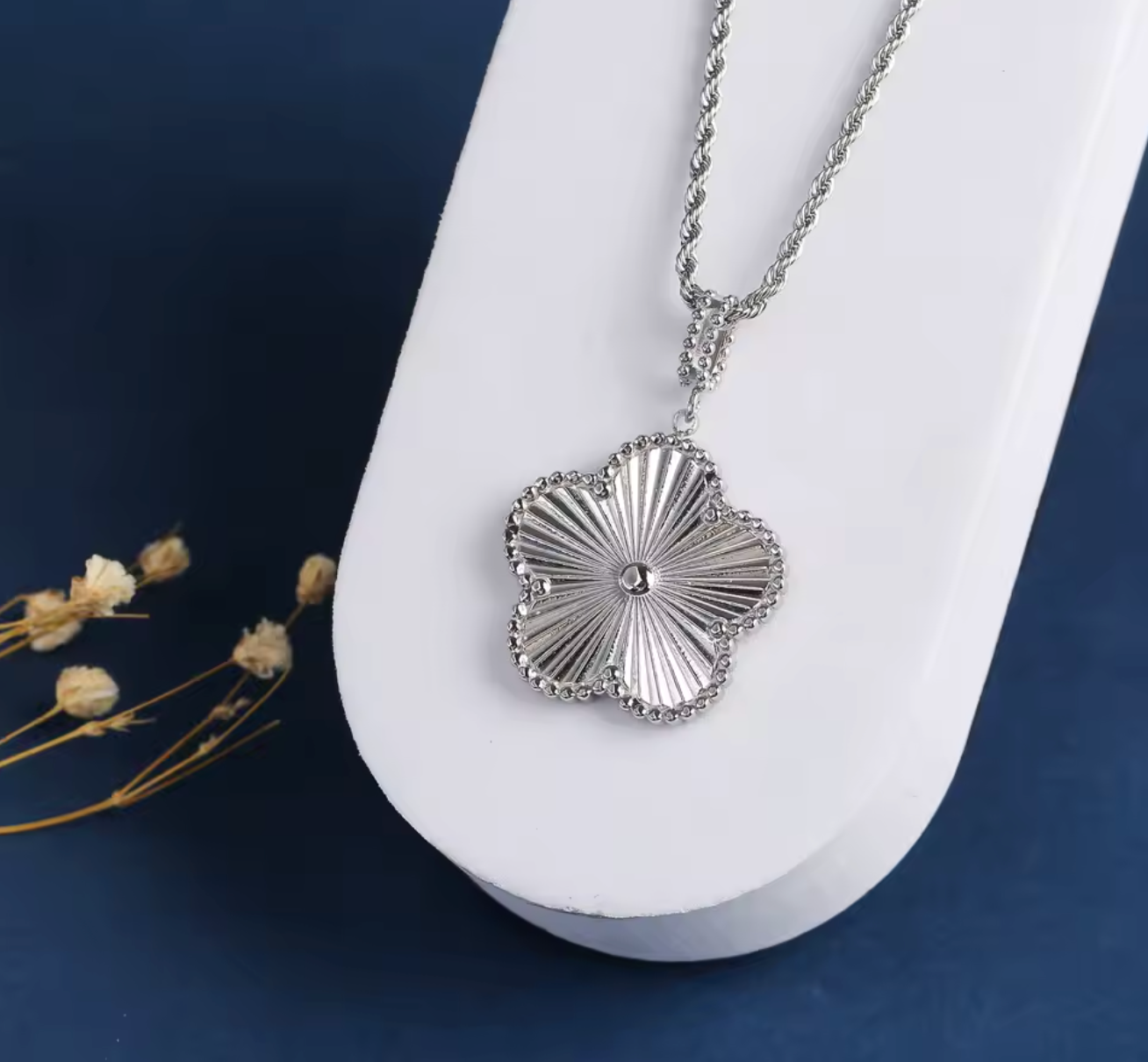 Luxury Stainless Steel Laser Sweater Chain Necklace