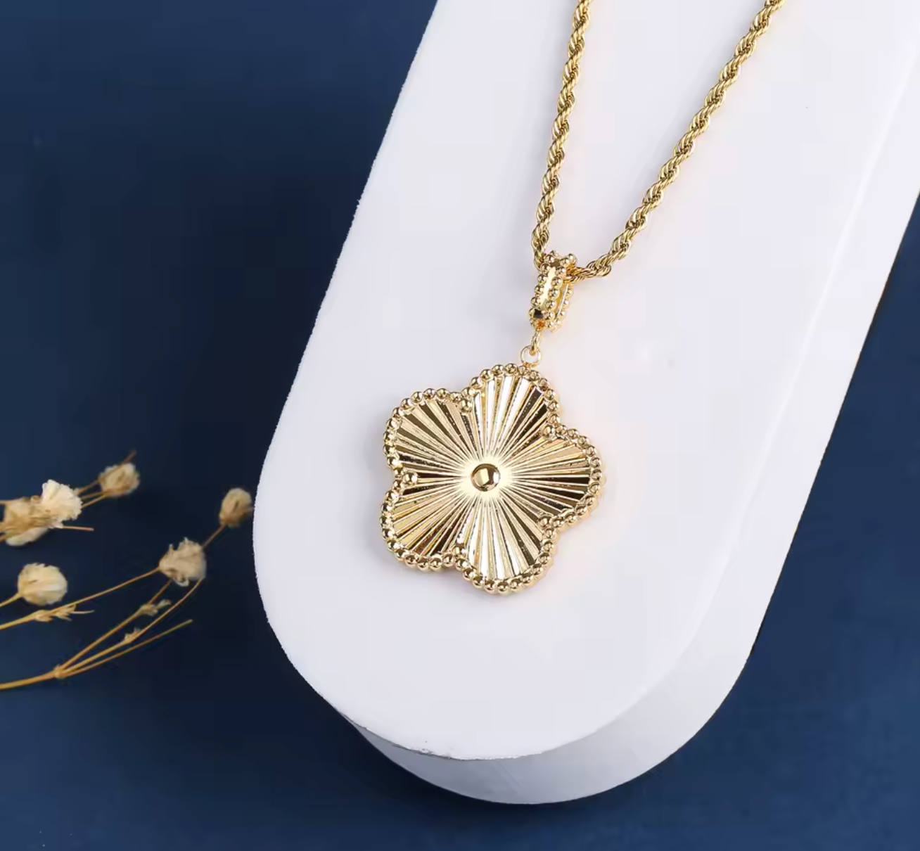 Luxury Stainless Steel Laser Sweater Chain Necklace