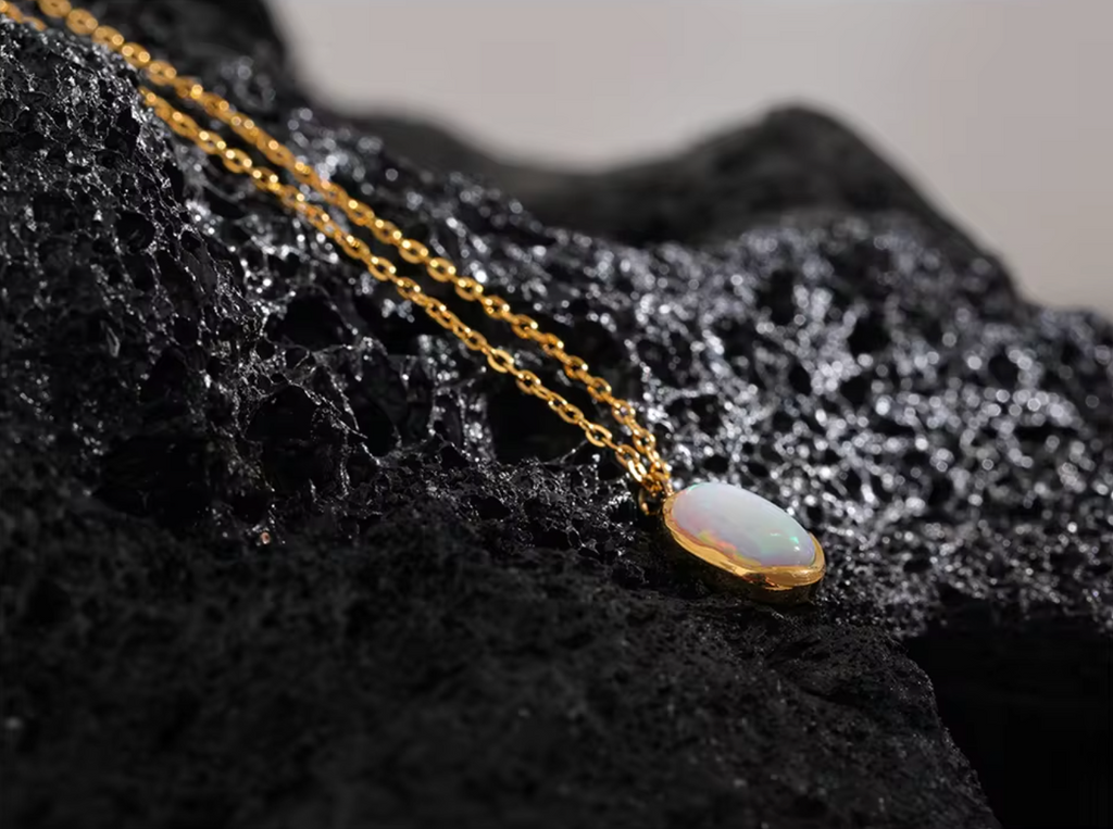 Stylish Opal Stone Minimalist Pendant Necklace