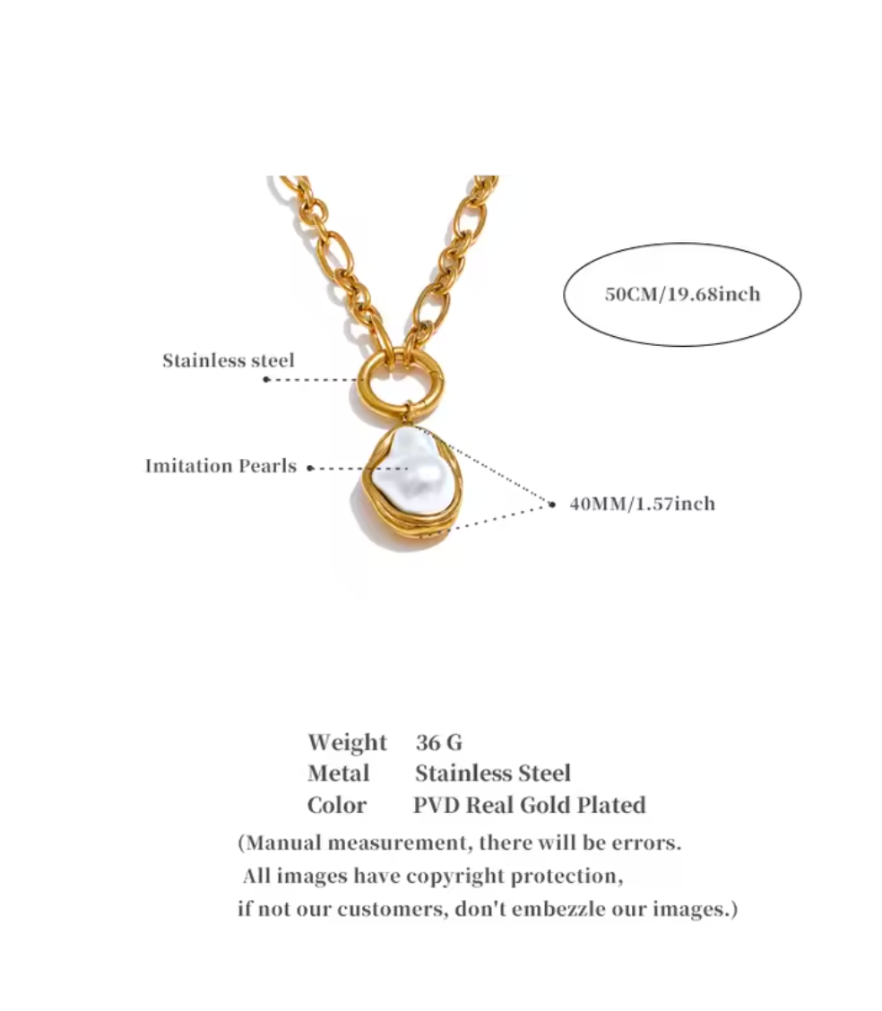 50CM Trendy Baroque Simulated Pearl Necklace