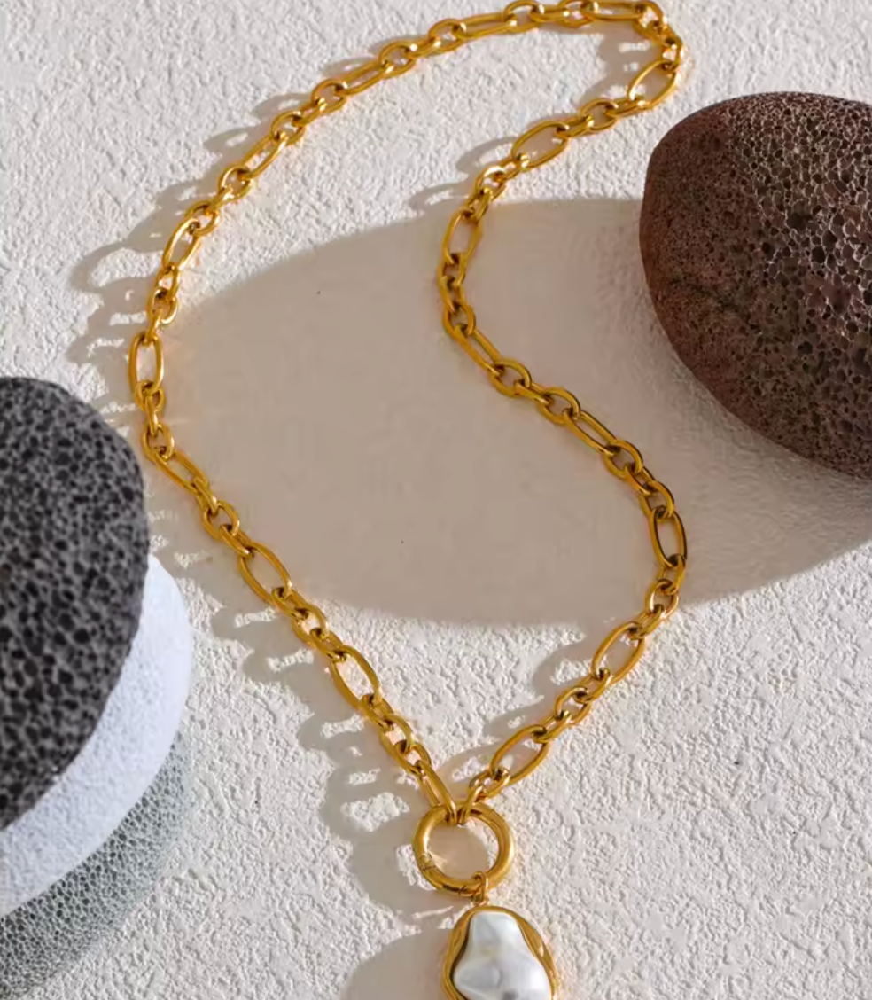 50CM Trendy Baroque Simulated Pearl Necklace