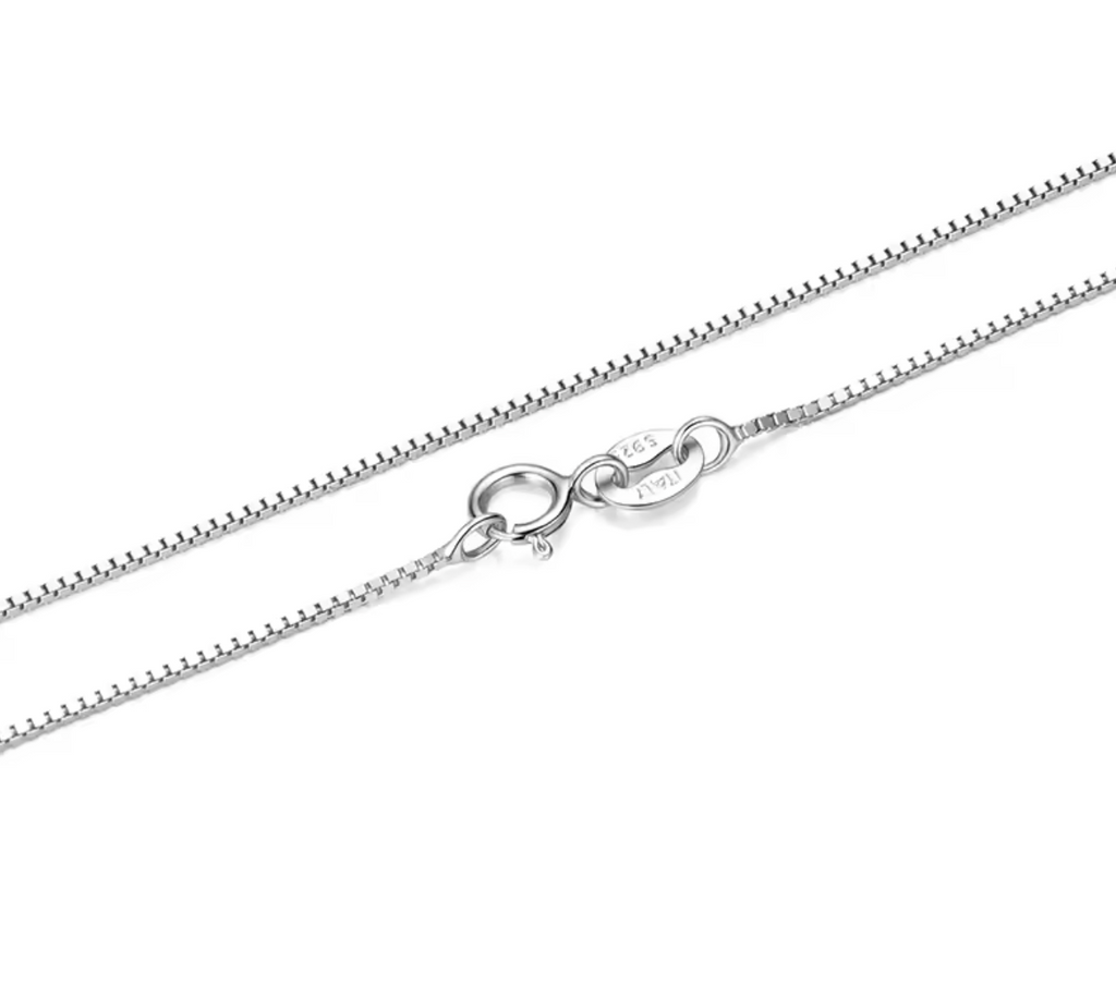 Solid Gold Over 925 Sterling Silver Box Chain Necklace