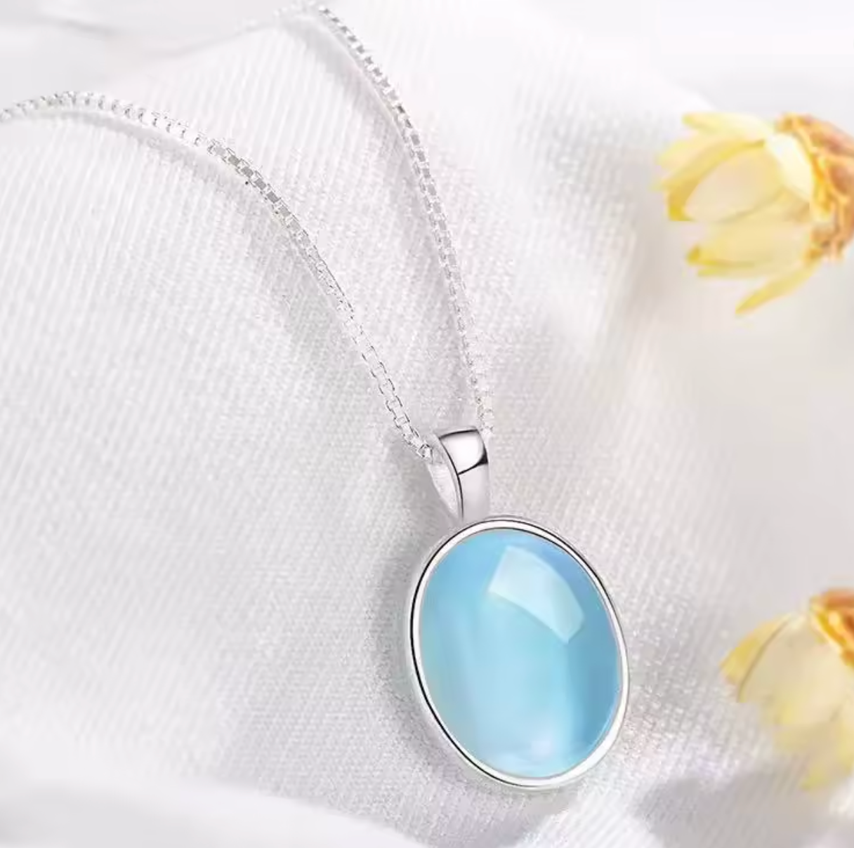 925 Sterling Silver Necklace with Moonstone