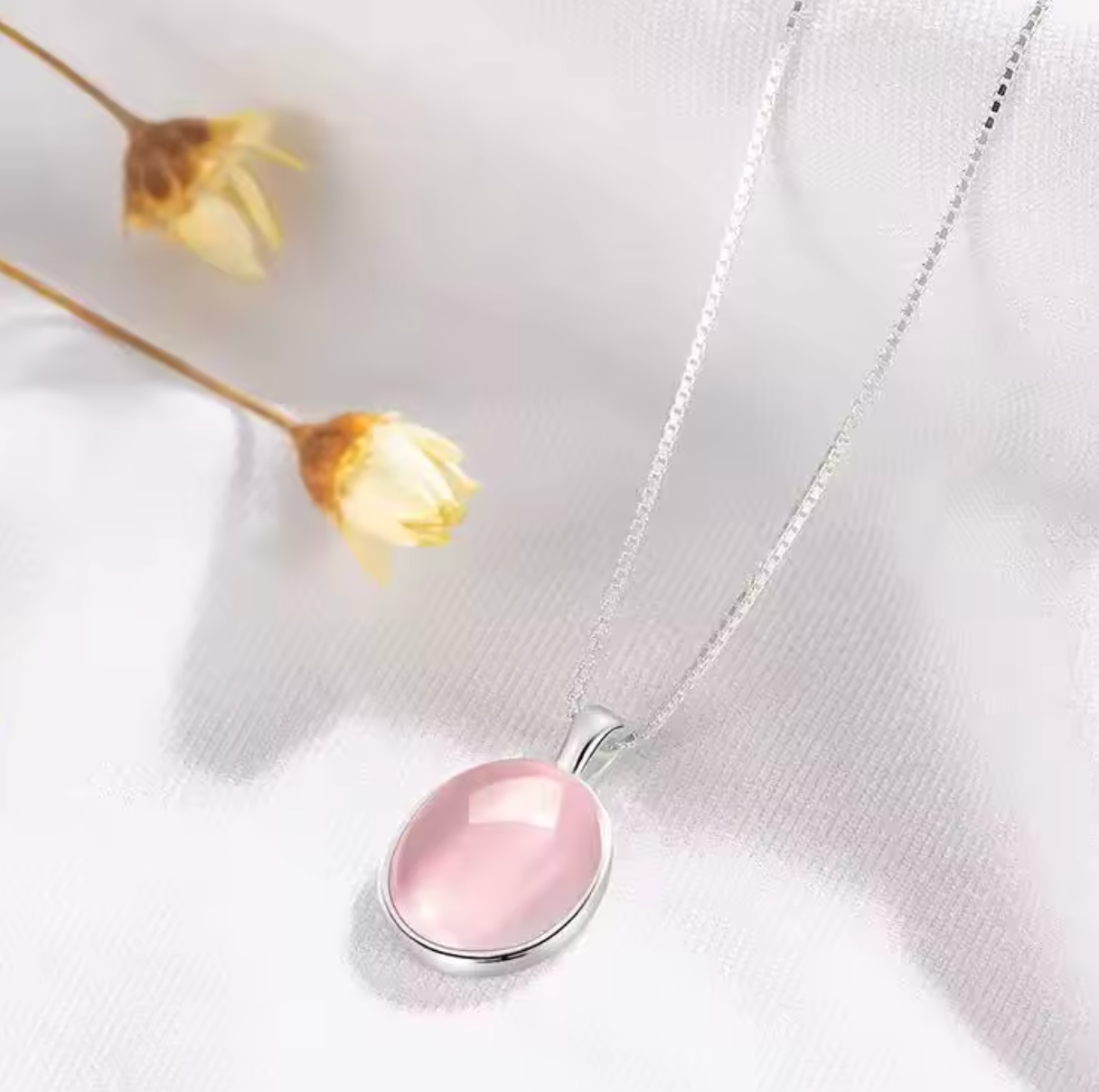 925 Sterling Silver Necklace with Moonstone